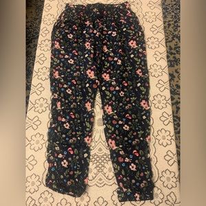 H&M Girls Floral Cotton Pajama Pants Size 9-10Y